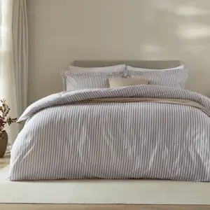 Yard Hebden Melange Mauve Stripe Duvet Cover Set